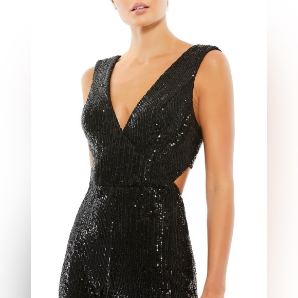 Ieena for Mac Duggal 26691 NWT Cutout Back Sequin Jumpsuit - Picture 5 of 9